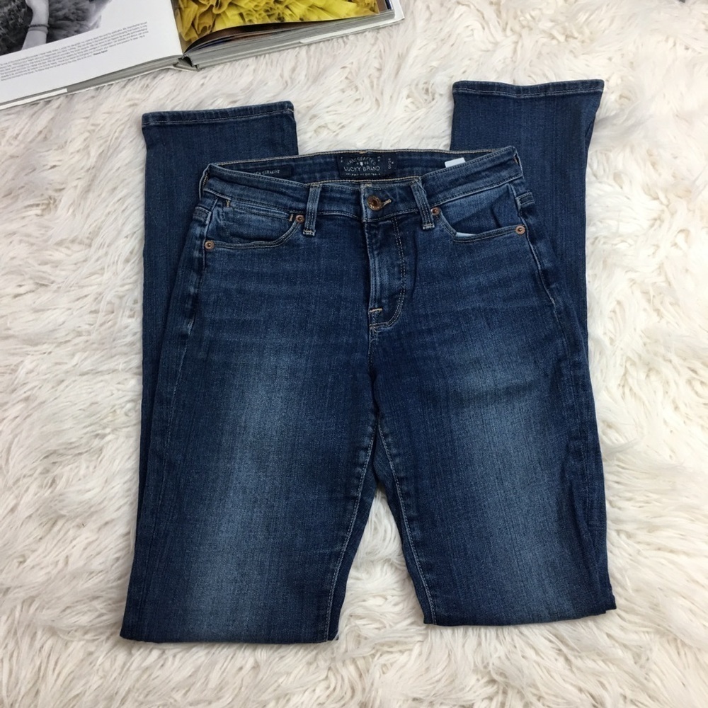 Lucky Brand Hayden Straight Jeans 24 Dark Wash Mid Rise Stretch Denim